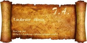 Taubner Absa névjegykártya